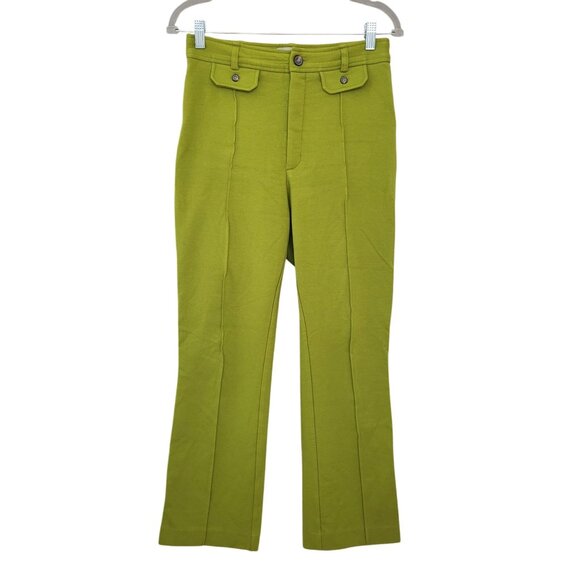 Everlane Pants - Everlane Womens The Work It High Waisted Pant Sz 8 Green Ponte Stretch Cropped